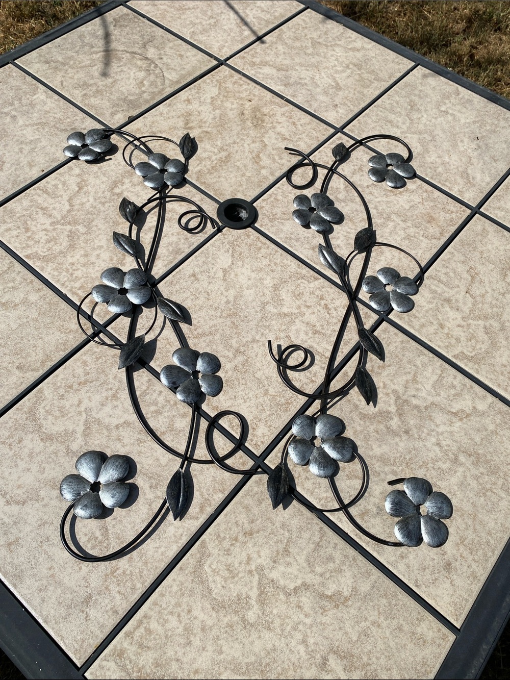 Decorative Metal Floral Vine Wall Art Set of 2 (11" X 30")